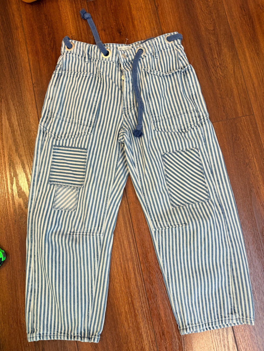 We The Free Blue & White Striped Wide Leg Jeans PRICE IS FIRM